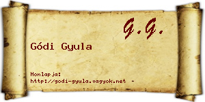 Gódi Gyula névjegykártya